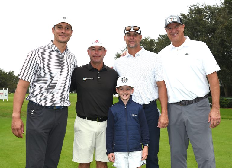 Javier Lopez, Chez Reavie, Ryan Vogelsong posing for the camera
