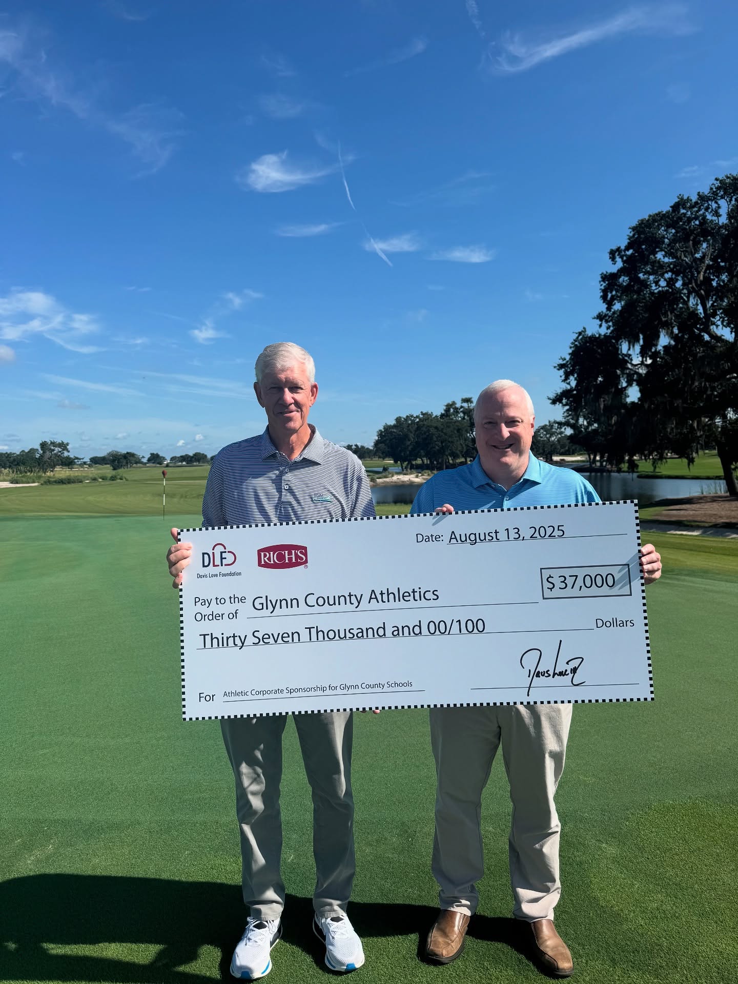 RSM Classic and Davis Love Foundation Shares $37,000 to the Glynn County School System’s Athletic Department